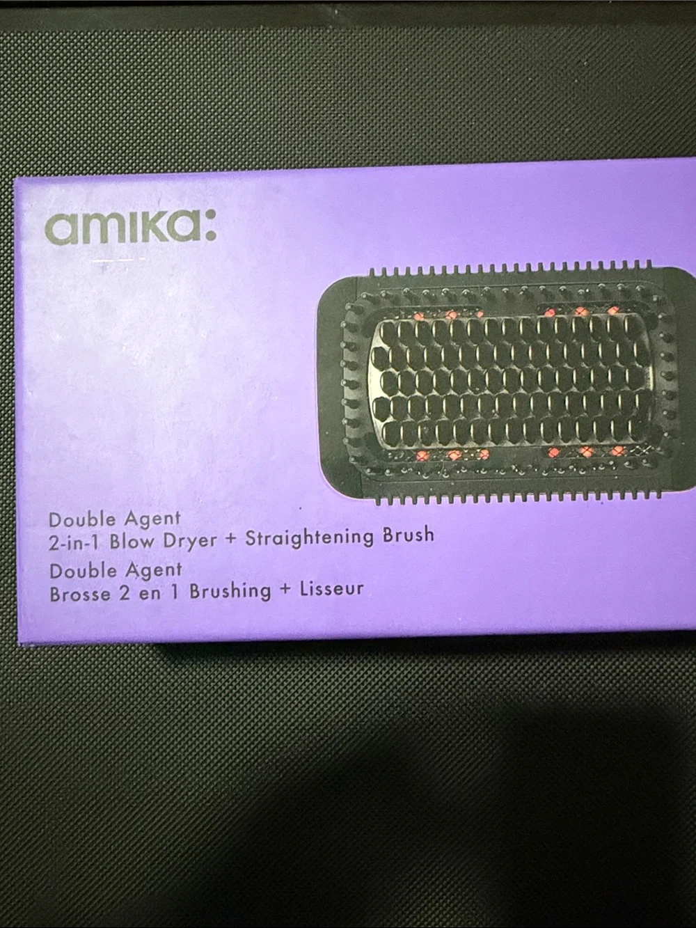 amika Double Agent 2-in-1 Blow Dryer + Straightening Brush - NEW in Box